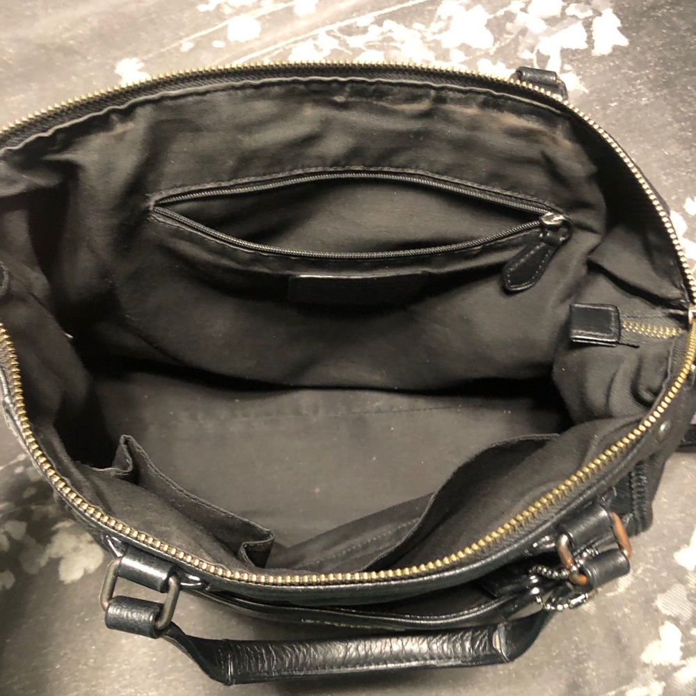 Coach Black Leather Satchel with Crossbody Strap - Picture 14 of 16